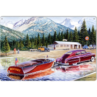 Deuce Coupe Car Reproduction Gas Station Metal Sign - 12" x 18"
