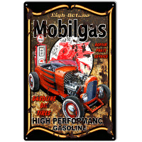 Pegasus Mobilgas Hot Rod Garage Shop Vintage Looking Metal Sign - 12" x 18"