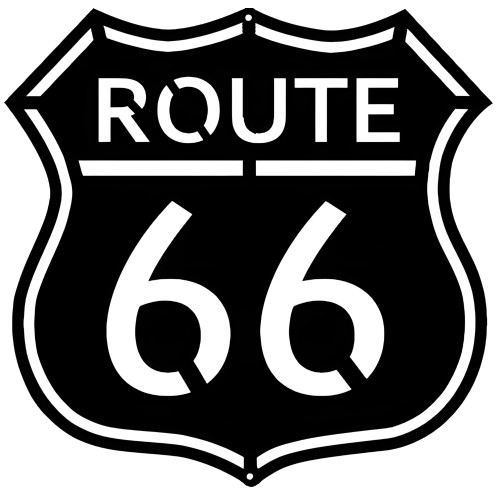 Route 66 Laser Cut Out Metal Sign - 14.5" x 14.5"