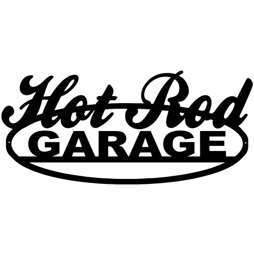 Hot Rod Garage Cut Out Metal Sign - 10.5" x 23.5"