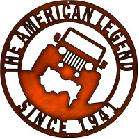 Jeep Laser Cut Out Faux Copper Finish Metal Sign - 14" x 14"
