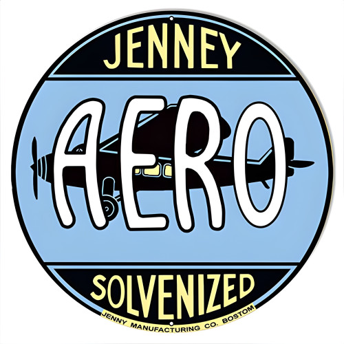 Jenney Aero Motor Oil Reproduction Large Man Cave Metal Sign - 28" x 28"