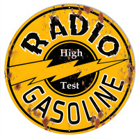 Radio Gasoline Reproduction Large Vintage Motor Oil Metal Sign - 28" Round
