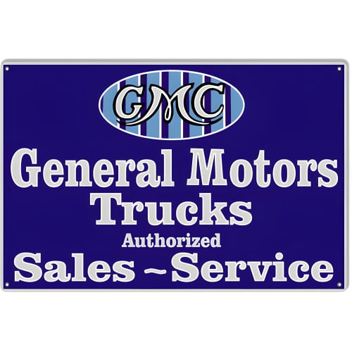 General Motors Trucks Reproduction Garage Metal Sign - 16" x 24"