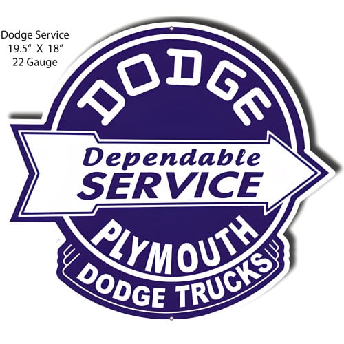 Dodge Plymouth Garage Metal Sign - 18" x 19.5"