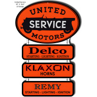 United Motors Reproduction Garage Shop Metal Sign - 18" x 26.5"