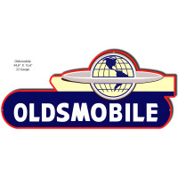 Oldsmobile Reproduction Cut Out Garage Shop Metal Sign - 15.6" x 34.6"