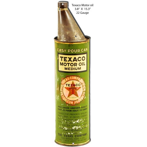 Texaco Motor Oil Reproduction Metal Sign - 3.8" x 15.3"