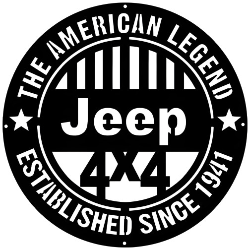 Jeep 4x4 Legend Laser Cut Out Garage Shop Metal Sign - 18" x 18"