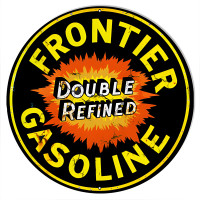 Frontier Gasoline Metal Sign - 24" Round
