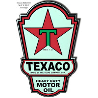 Texaco Motor Oil Reproduction Laser Cut Out Gas Station Metal Sign - 16.9" x 23.9"