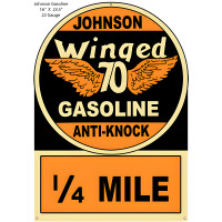Johnson Winged 70 Gasoline Metal Sign - 16" x 23.5"