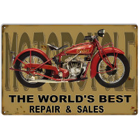 Indian Motorcycle Worlds Best Repair And Service Metal Sign - 12" x 18"