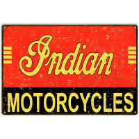 Indian Motorcycles Vintage Metal Sign - 12" x 18"