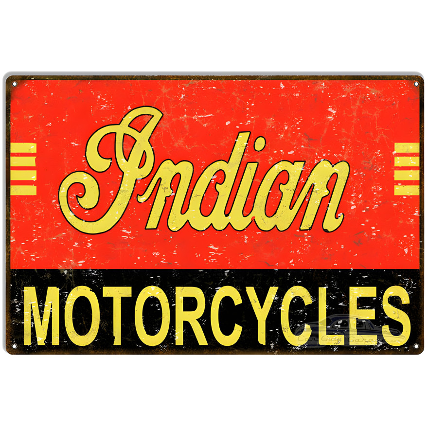 Indian Motorcycles Vintage Metal Sign - 12" x 18" Indian Motorcycles Vintage Metal Sign - 12" x 18"
