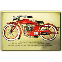 Indian Motorcycle Two Speed Tourist Standard Metal Sign - 12" x 18"