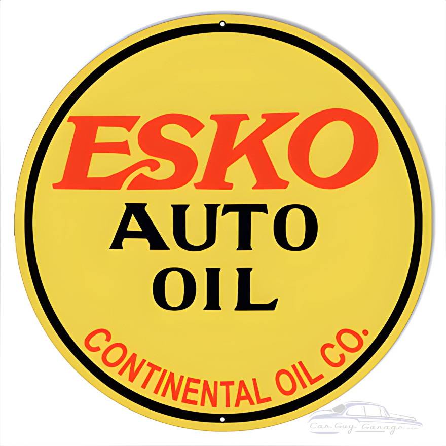 Esko Auto Oil Reproduction Garage Shop Metal Sign - 18" Round Esko Auto Oil Reproduction Garage Shop Metal Sign - 18" Round