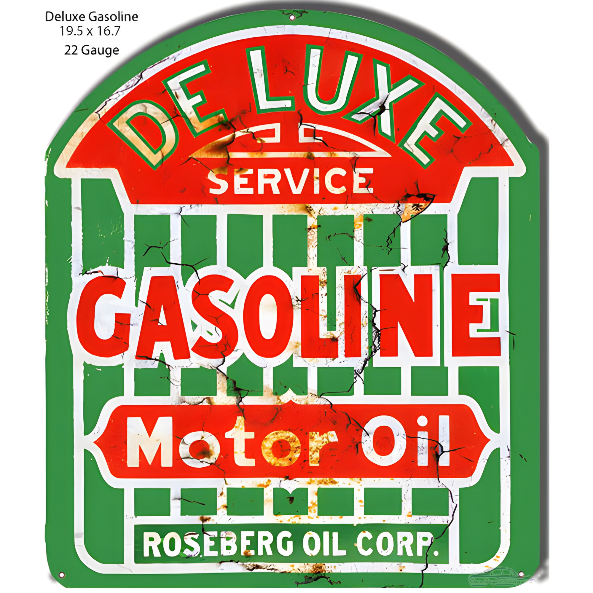 Reproduction Auto Signs DeLuxe Gasoline Reproduction Motor Oil Metal Sign - 16.7