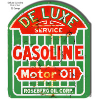 DeLuxe Gasoline Reproduction Motor Oil Metal Sign - 16.7" x 19.5"