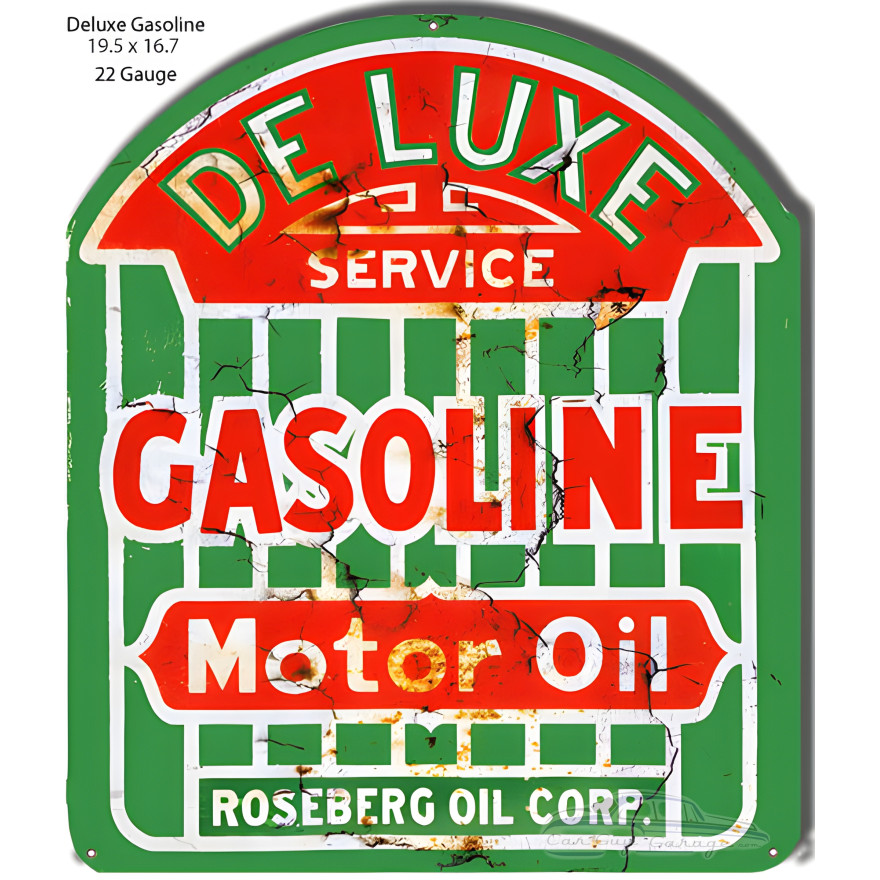 DeLuxe Gasoline Reproduction Motor Oil Metal Sign - 16.7" x 19.5" DeLuxe Gasoline Reproduction Motor Oil Metal Sign - 16.7" x 19.5"