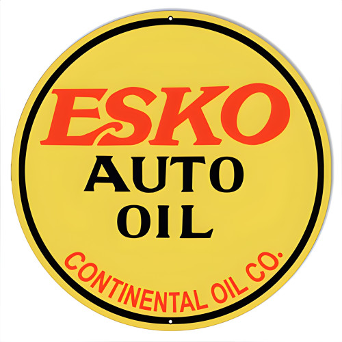 Esko Auto Oil Reproduction Garage Shop Metal Sign - 14" Round