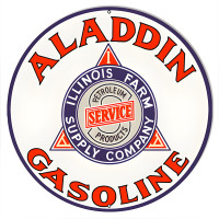 Aladdin Gasoline Metal Sign - 14" Round