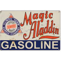 Magic Aladdin Gasoline Reproduction Vintage Looking Metal Sign - 16" x 24"