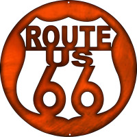 Route 66 US Laser Cut Out Metal Sign - 16" x 16"