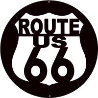 Route 66 US Laser Cut Out Silhouette Wall Art Metal Sign - 16" x 16"