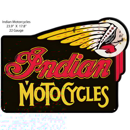 Indian Moto Cycles Reproduction Garage Metal Sign - 17.8" x 23.9"