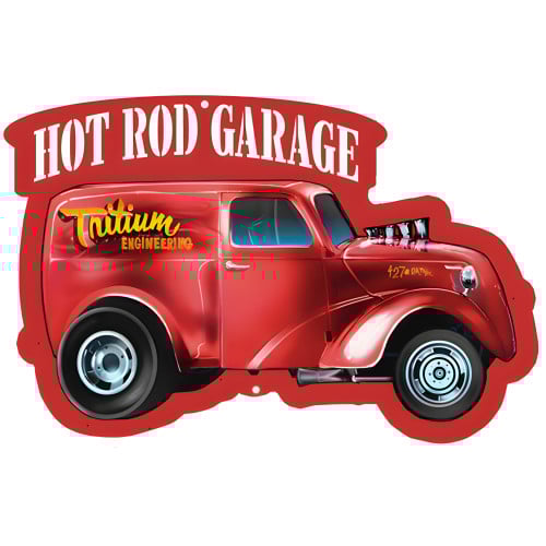 Hot Rod Tritium Laser Cut Out 3D Effect Garage Metal Sign - 13" x 20"