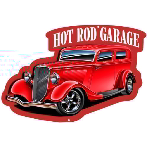 Hot Rod Garage Classic Automobile Metal Sign - 13.5" x 20.5"
