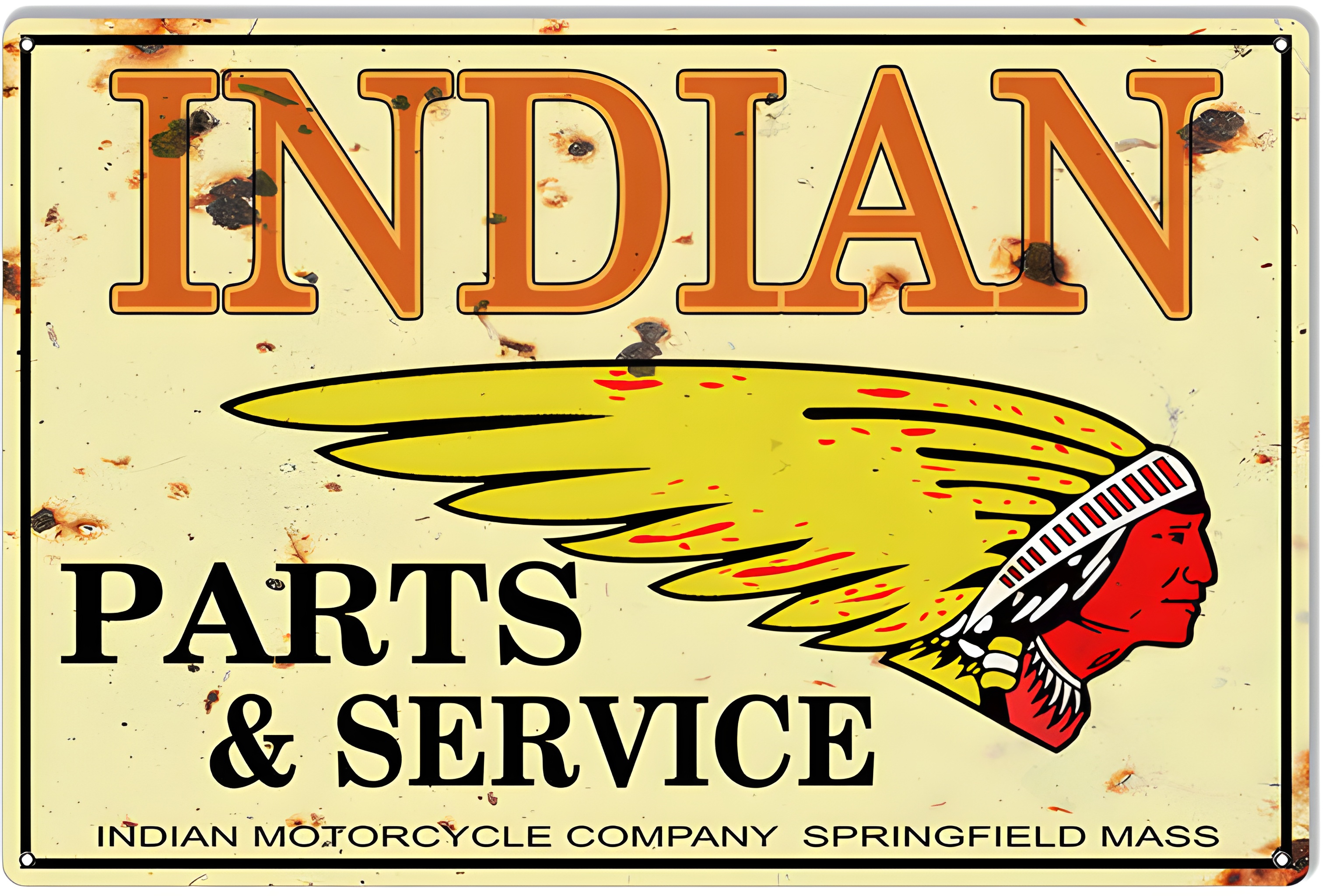 Indian Motorcycle Metal Sign - Parts and Service
