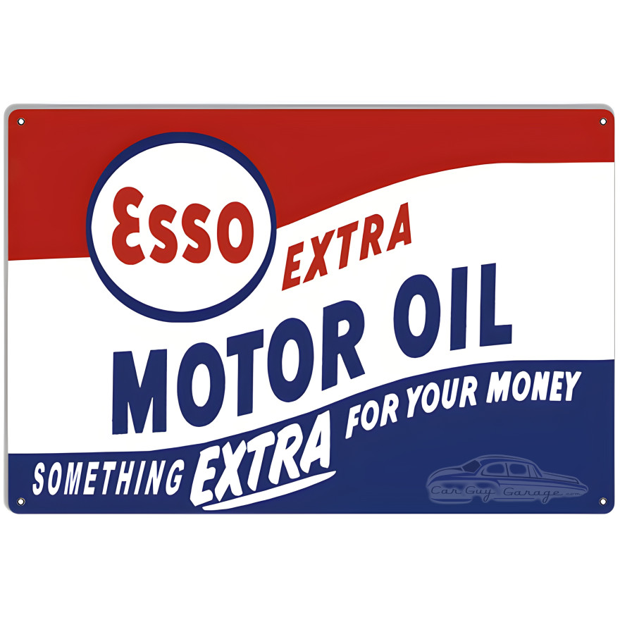 Esso Extra Gas And Motor Oil Metal Sign - 12" x 18" Esso Extra Gas And Motor Oil Metal Sign - 12" x 18"