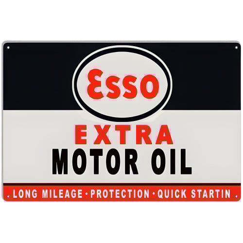 Esso Extra Gas And Motor Oil Metal Sign - 12" x 18"