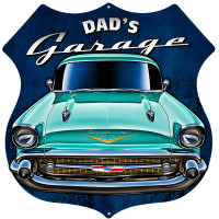 Dad's Garage 3D Effect Metal Sign - 15.6" x 15.8"