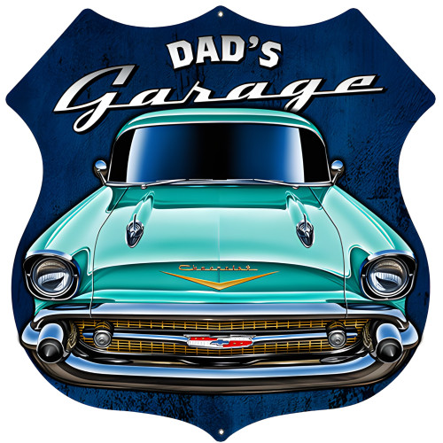Dad's Garage 3D Effect Metal Sign - 15.6" x 15.8"