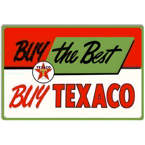 Texaco Gas And Motor Oil Garage Metal Sign - 12" x 18"