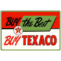 Texaco Gas & Motor Oil Metal Sign - 18" x 30"