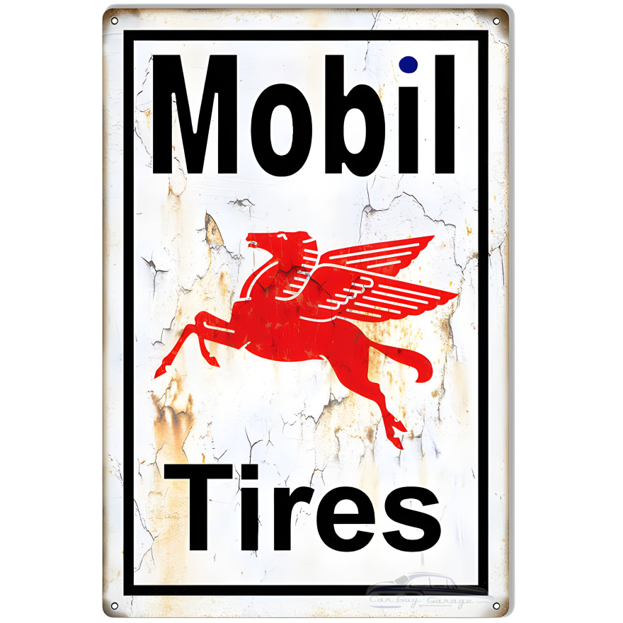Large Mobil Tires Pegasus Gas Motor Oil Garage Metal Sign - 16" x 24" Large Mobil Tires Pegasus Gas Motor Oil Garage Metal Sign - 16" x 24"