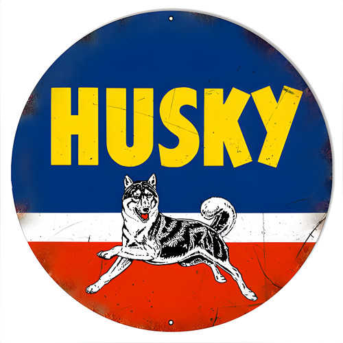 Husky Motor Oil Gas Metal Sign - 14" x 14"