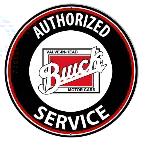 Buick Service Motor Oil Gas Metal Sign - 24" Round