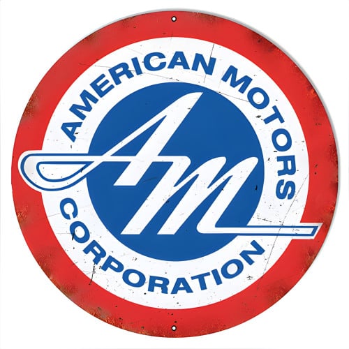 American Motors Corporation Vintage Reproduction Metal Sign - 30" Round