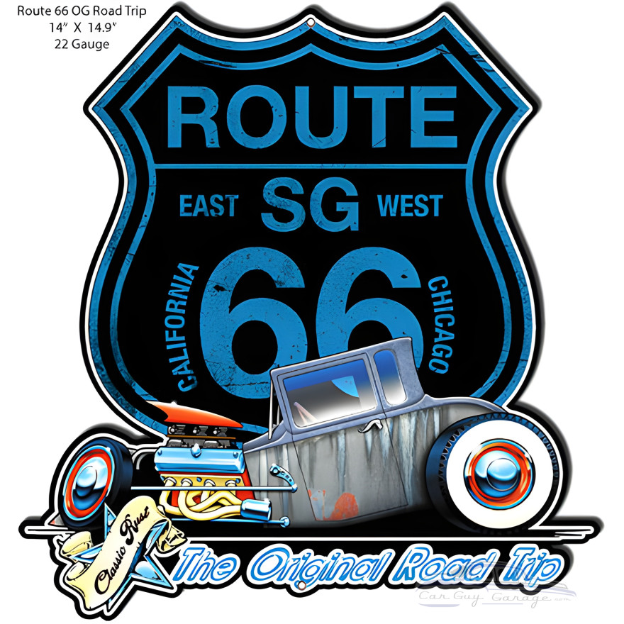 Route 66 The Original Road Trip Metal Sign - 14" x 14.9" Route 66 The Original Road Trip Metal Sign - 14" x 14.9"
