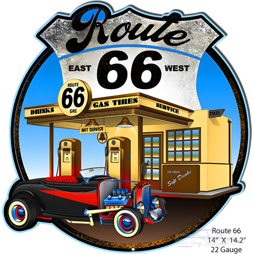 Route 66 Classic Gas Station Metal Sign - 14" x 14.2" Route 66 Classic Gas Station Metal Sign - 14" x 14.2"