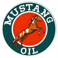 Mustang Motor Oil Metal Sign - 30" Round
