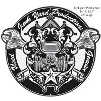 Junk Yard Production Metal Sign - 14" x 12.7"
