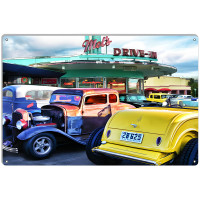 An Afternoon Cruisin At Mel's Diner Metal Sign - 12" x 18"