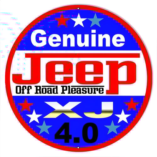 Genuine Jeep XJ Reproduction Metal Sign - 14" Round