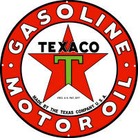 Texaco Gasoline And Motor Oil Metal Sign - 30" Round